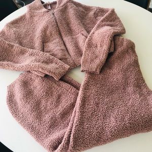Skims Rose Clay Cozy Jacket and Jogger Set S/M